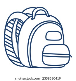 school bag doodle icon vector
