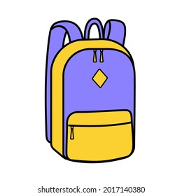 School bag. Doodle style icon. Vector illustration for poster, banner, background, card, invitation, congratulations design.