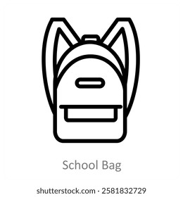 School Bag and education icon concept