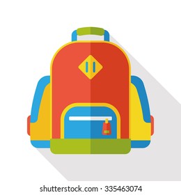 school bag flat icon
