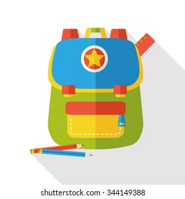 school bag flat icon