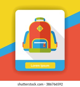 school bag flat icon