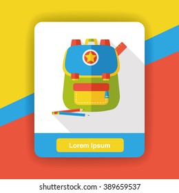 school bag flat icon
