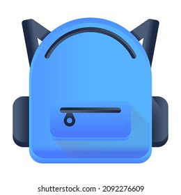 School bag flat icon is editable and premium 