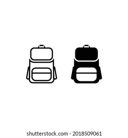 school bag flat icon logo