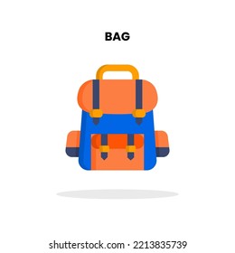 Schultasche-Symbol Vektorgrafik auf weißem Hintergrund.