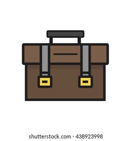 School bag. Flat style design - vector, line icon.
