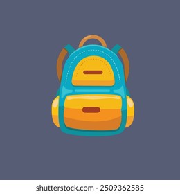 school bag in flat vector design.