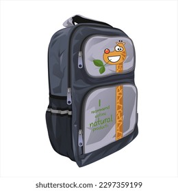school bag. giraffe vector illustration