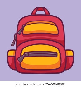 School bag hand drawn cartoon illustration