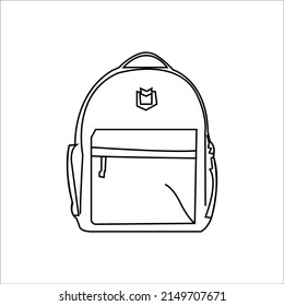 School bag. Hand drawn clipart. Vector doodle school icons and symbols isolated on a white background.