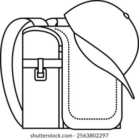 A school bag and hat belonging to an elementary school student