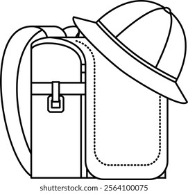 A school bag and hat belonging to an elementary school student