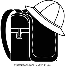 A school bag and hat belonging to an elementary school student