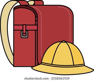 A school bag and a hat are essential items for elementary school students.