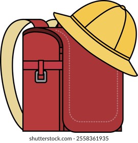 A school bag and a hat are essential items for elementary school students.