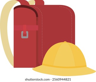 A school bag and a hat are essential items for elementary school students.