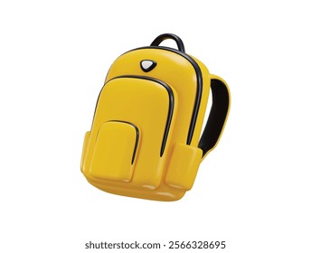 School bag icon 3d render concept of Backpack, Education and back to school icon vector illustration