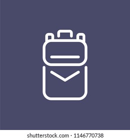 School bag icon backpack simple flat style outline illustration.