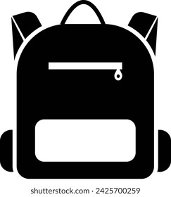 school bag icon black background vector asset