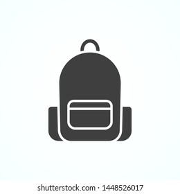 School Bag Icon Black Color. School Bag Pictogram, Sign, Symbol, Label. Bag Symbol. Vector Illustration. EPS 10