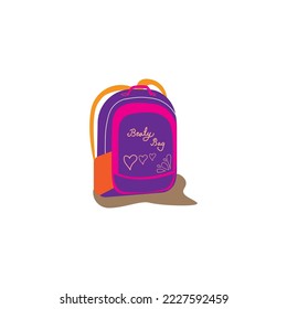 school bag icon color illustration design vector