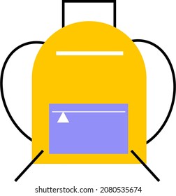 school bag icon in colour isolated on white