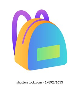Diseño de iconos de bolsos escolares. Ilustración vectorial de material escolar de color brillante