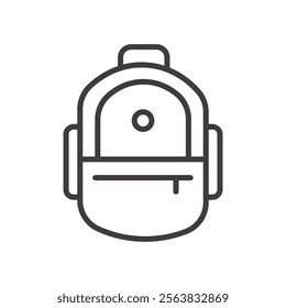 School Bag Icon Depicting a Backpack in Black and White