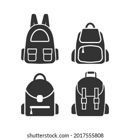 School bag icon design set bundle template isolated