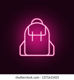 school bag icon. Elements of Web in neon style icons. Simple icon for websites, web design, mobile app, info graphics