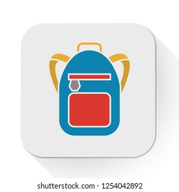 school bag icon. Flat illustration of school bag vector icon for education - school education icon