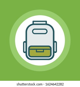 school bag icon. Flat illustration of school bag vector icon for education