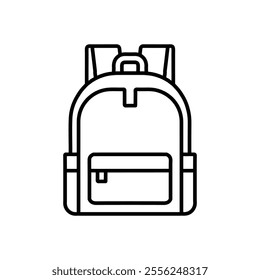 school bag icon Flat symbol set outline