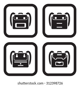 School bag icon in four variations