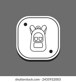 School bag icon line in flat. Stock vector.