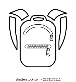 School Bag Icon In Line Style