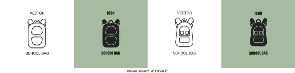 School bag icon line. School bag vector illustration.