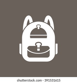 School Bag Icon on Dark Gray Color. Eps-10.
