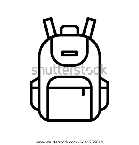 School bag icon outline set sign