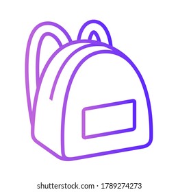 School bag icon in outline style. School stuff vector illustration isolated on white background