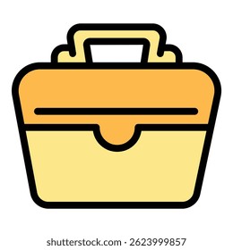 School bag icon. Outline school bag vector icon for web design isolated on white background color flat