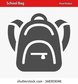 School Bag Icon. Professional, pixel perfect icons optimized for both large and small resolutions. EPS 8 format.