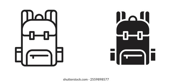 School bag Icon set in black color for ui designs