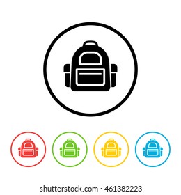 School bag icon set isolated on white background. Happy School Year. Back To School Background. Back to school shopping. Super sale. Vector illustration.