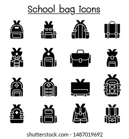 School bag icon set vector illustration graphic design