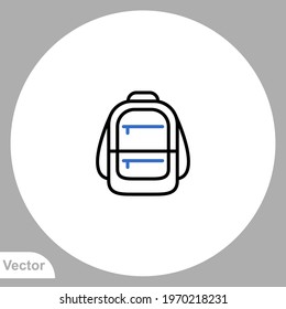 School bag icon sign vector,Symbol, logo illustration for web and mobile