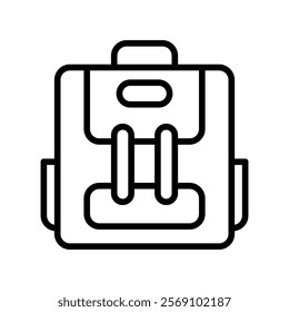 School bag icon silhouette on white background. Linear style sign for mobile concept and web design. School bag symbol logo illustration.