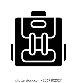 School bag icon silhouette on white background. Linear style sign for mobile concept and web design. School bag symbol logo illustration.