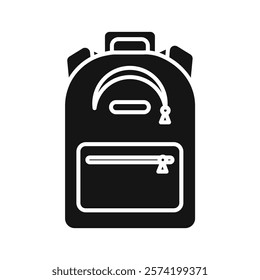 School bag icon Simple thin line flat symbol